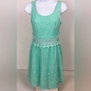 Xhilaration Teal Light Aqua Dress Lace Overlay, Women/Juniors Size S